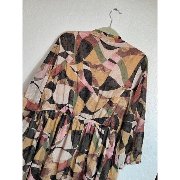 Torrid Clip Dot Keyhole Dress Women’s 3X Black Mini Short Sleeve Plus Size Flowy - Picture 10 of 11